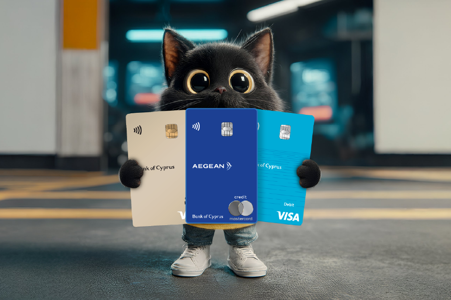 Γάτος με κάρτες Τράπεζας Κύπρου