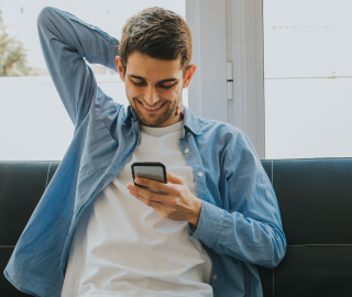 Man using a mobile phone